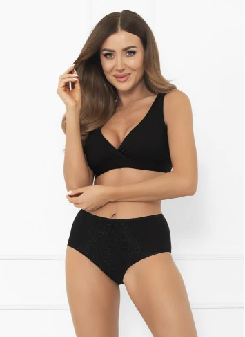 Libra maxi Damen Höschen mit Spitze Akzent | Italian Fashion schwarz