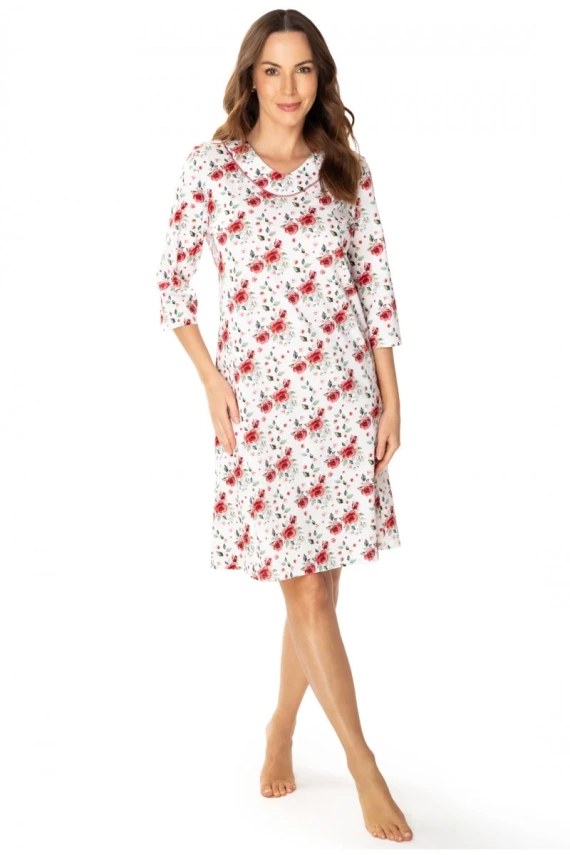 86677 Malina Möwen-Nachthemd mit Blumendruck