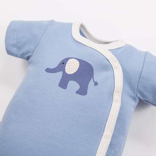 Elephant Eevi Kurzarm-Body mit Umschlag – Blau