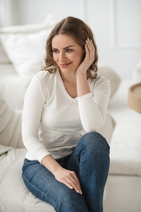 Milk&Love Milk Shirt Umstands- und Stillshirt 7/8 Arm white