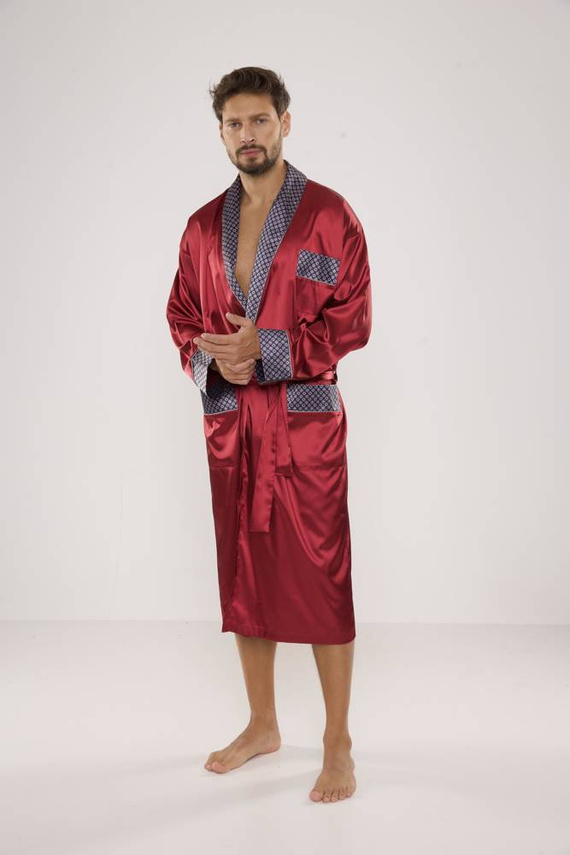 940 Forex Bademantel aus Satin für Männer - kastanienbraun