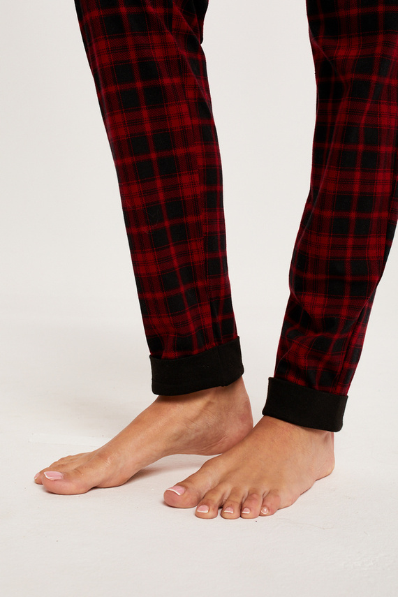 Ordesa Damen Schlafanzug langarm, lange Hose Italian Fashion - schwarz/print