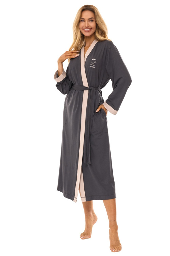 2505 L&L langer Damenbademantel – Graphit