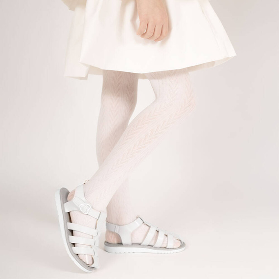 141805 W3 Nicol Jacquard-Strumpfhose – Creme