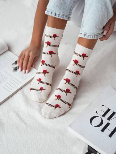 0200-141 Dackel Milena Damensocken – ecru