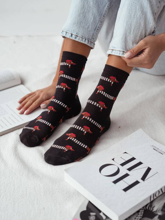 0200-141 Dackel Milena Damensocken – schwarz