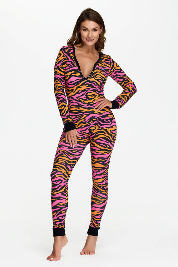 28 Zebra Bonamera Damenoverall, Pink und Orange