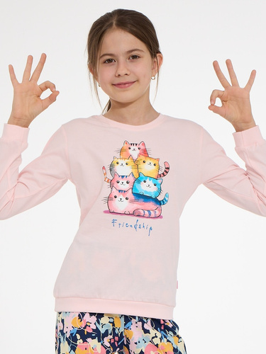 Mädchen-Pyjama Cornette Young Girl 592/210 Friendship 100% Baumwolle