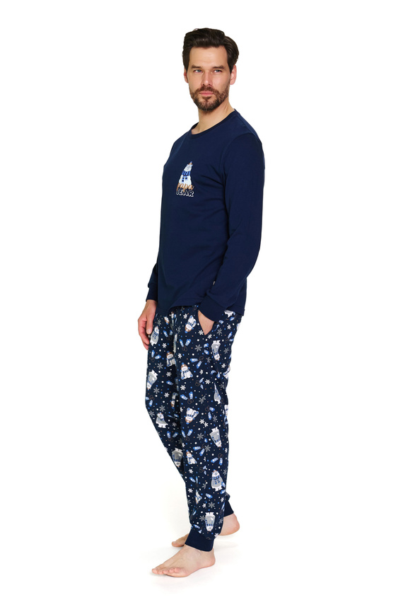 7338 Doctor Nap Cozy Bear Herrenpyjama – Baumwolle, lange Ärmel und Hose