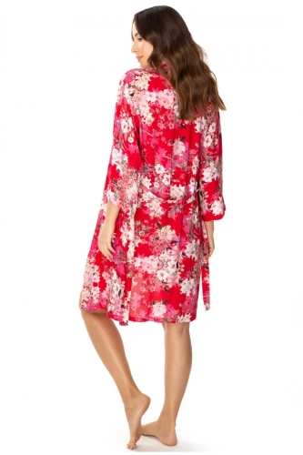 86636 Lotos Negligé-Bademantel Möwe mit Blumendruck
