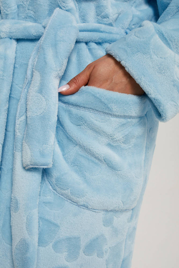 Misti Damen Bademantel Italian Fashion - blau