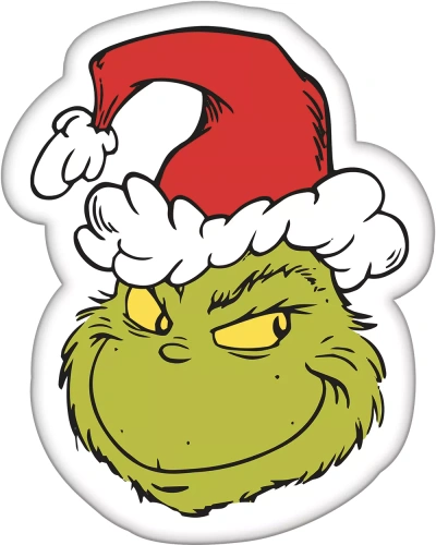 Poduszka Grinch Jerry Fabrics 36x29 weiß grün weich Kuscheltier