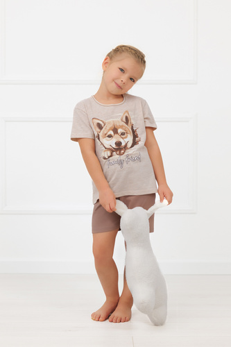 Mädchen Pyjama Shiba Italian Fashion 100% Baumwolle Shorts