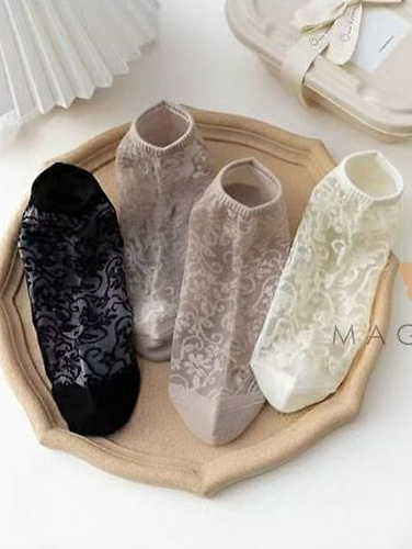 Stopki CC-251112 – Damen Füßlinge mit Netz und Baumwolle beige