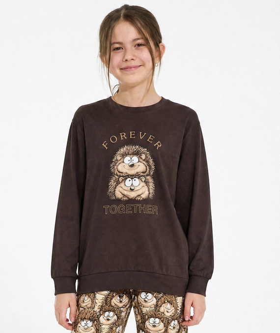 Mädchenpyjama Cornette Snack 594/200, 592/200 – lang, mit Eichhörnchen