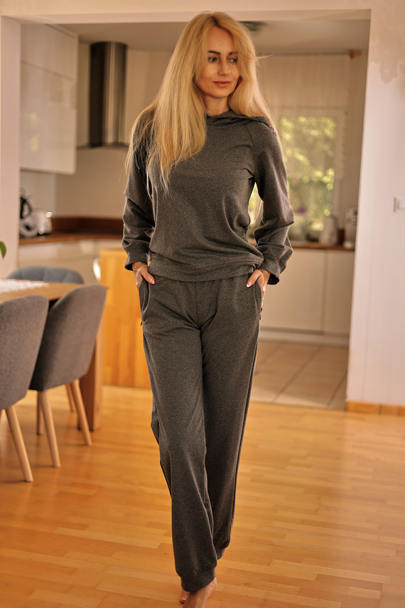 Brav Mirale Damen-Trainingsanzug | Bequemes Baumwollset | Polnische Produktion – grau