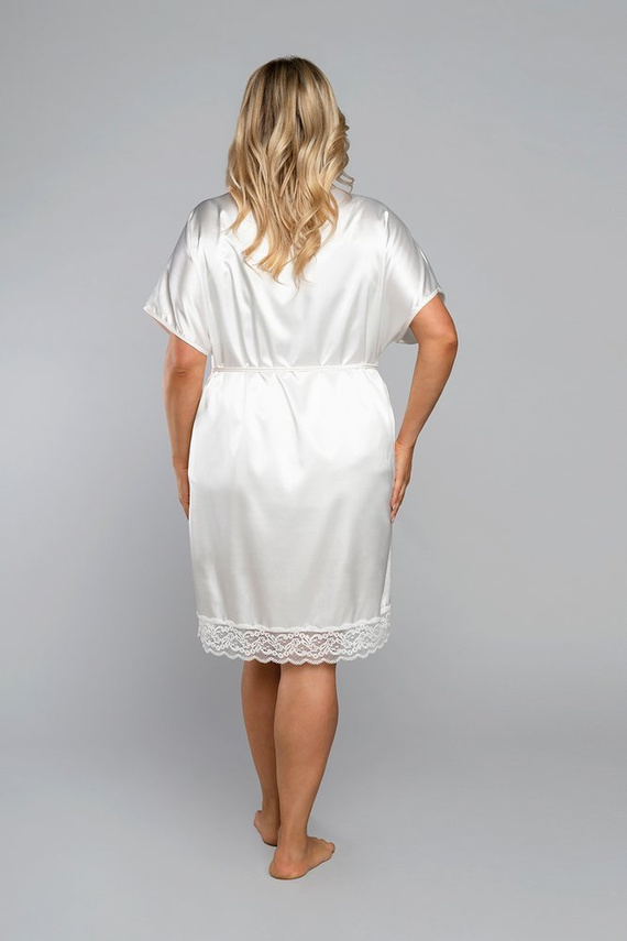 Touch Kurzarm-Bademantel Italian Fashion - ecru