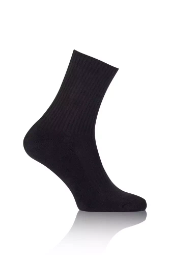 S150D Halbe Frottee lange Socken Italian Fashion - schwarz