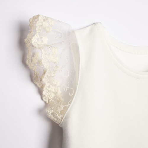Bluse 221138 Nicol weiß Baumwolle mit Spitze elegant Mädchen
