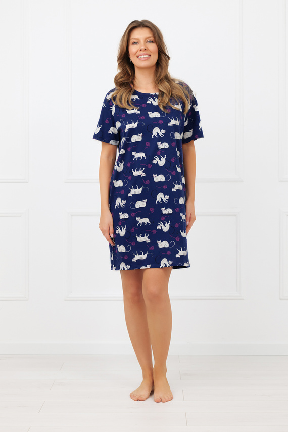 Nachthemd Mimi Italian Fashion 100% Baumwolle – Damen, kurzer Ärmel