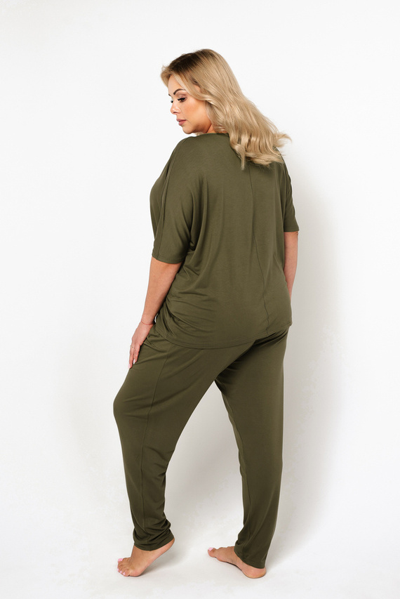 Paramo Damen Kurzarm-Set, Länge. hose Italian Fashion - khaki