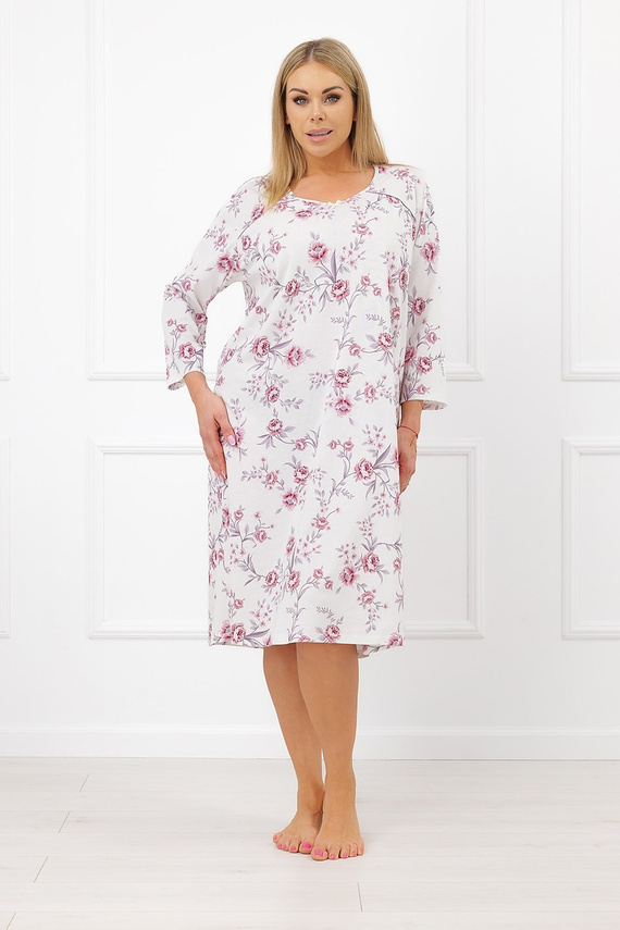 Nachthemd Italian Fashion Mariella 100% Baumwolle 3/4-Arm Blumenprint