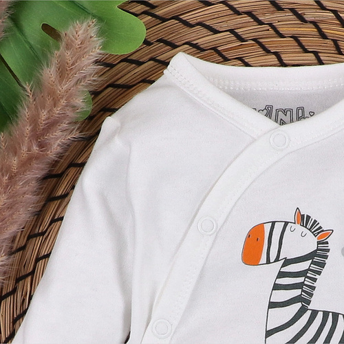 ABN-5322/ECR Zebra Nini Umschlag-Body aus ecrufarbener Bio-Baumwolle