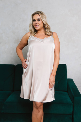 Touch Nachthemd schmaler Träger, kurz Italia Fashion - beige