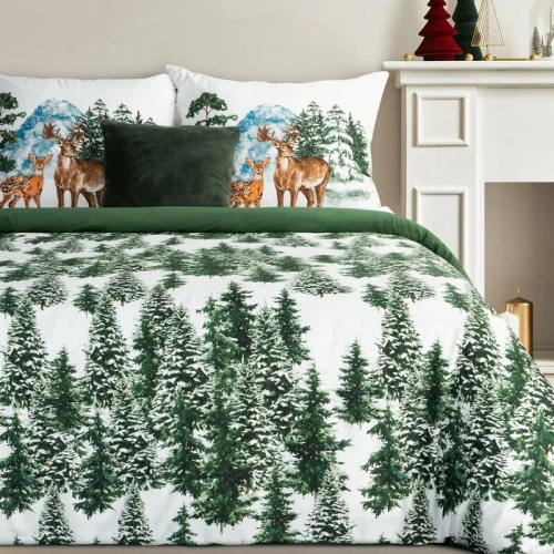 Weihnachtsbettwäsche Elsa Eurofirany beige 100% Baumwolle mit Reißverschluss