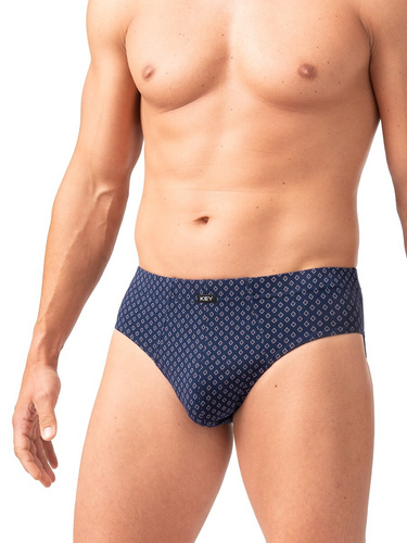 Herren-Slips Key MPP 913 B26 2er-Pack Baumwolle mit Rautenmuster