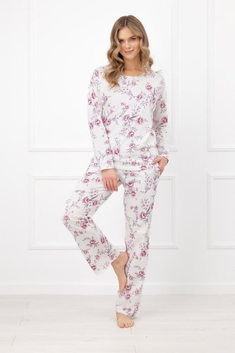 Damen-Pyjama Beauty Italian Fashion 100% Baumwolle Langarm Hose