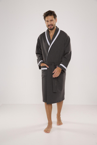 564 Bruno Herren Bademantel De Lafense - graphit