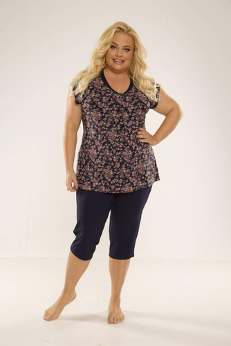 489/491 Mia Women's Plus Size Pyjamas Forex - navy blau