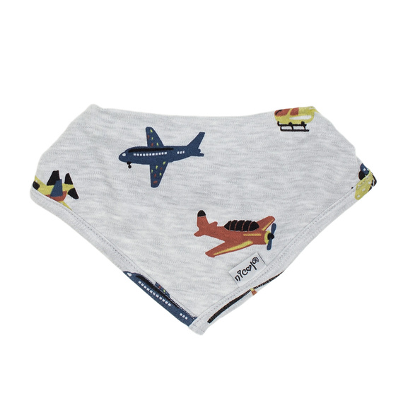 219076 Willy Baby Schal Nicol – Baumwolle, grau mit Flugzeugen