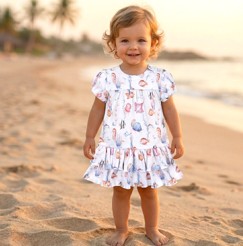 ABN-5486 Underwater World Nini Babykleid – Bio-Baumwolle, leicht und weich