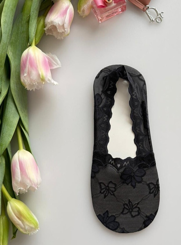 Magnetis Damen Ballerinas Socken Spitze mit Silikon rutschfest