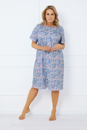 Facelia ungeknöpftes Nachthemd, kurze Ärmel Italienische Mode - Druck