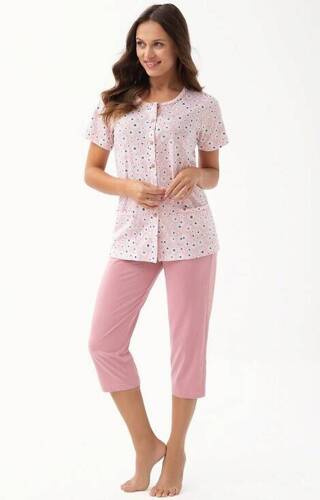 346 Luna Damen-Pyjama mit Reißverschluss – Rosa