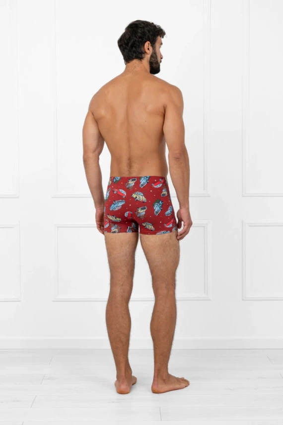 Italienische Retro-Boxershorts für Herren – Baumwolle, Elastan, Weihnachtsmuster