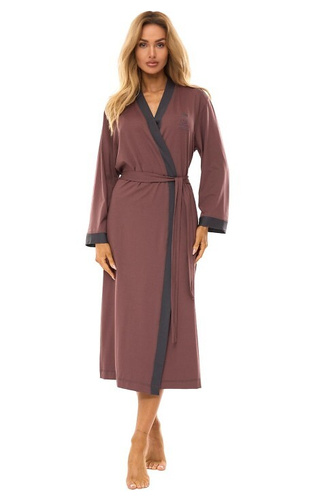 2505 L&L langer Damenbademantel – Pflaume