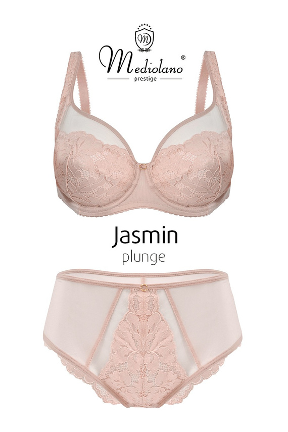 Mediolano Jasmin 19150 Plunge BH Spitze puder V-Ausschnitt