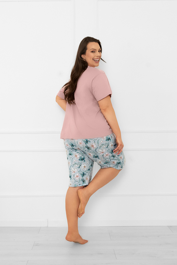 Damenpyjama Perlis - kurze Ärmel, kurze Hose, Baumwolle Italian Fashion  