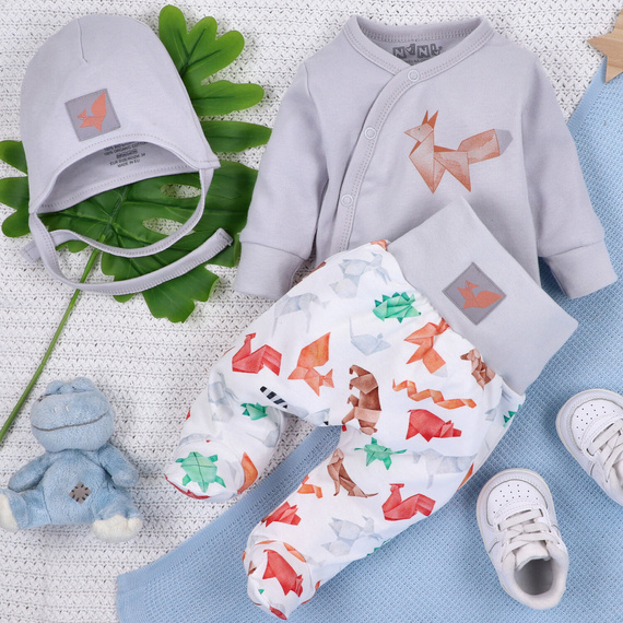 ABN-5390 Lustige Origami-Schlafanzüge aus Bio-Baumwolle mit Nini-Print