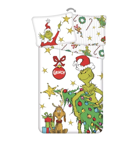 Bettwäsche Grinch Grinchmas JF24 140x200 100% Baumwolle Grinch Schloss