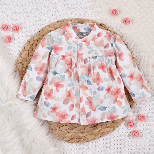 ABN-5421 Bunte Blumen Babykaftan aus Bio-Baumwolle mit Nini-Print