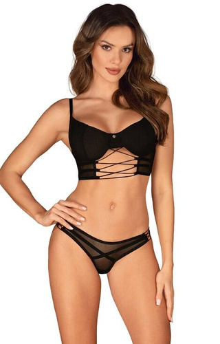 Roxelia Set Biustonosz+ stringi  Obsessive- czarna 
