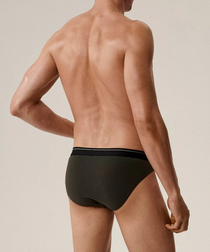 Herren-Slips Atlantic 3MP-094/25 lila-schwarz khaki – Baumwolle, 3er-Pack, klassischer Schnitt