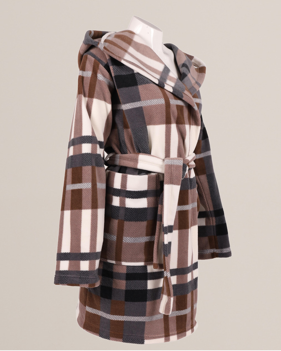 031 De Lafense Bademantel-Decke - warmer Fleece-Damenbademantel Super Cozy, braun