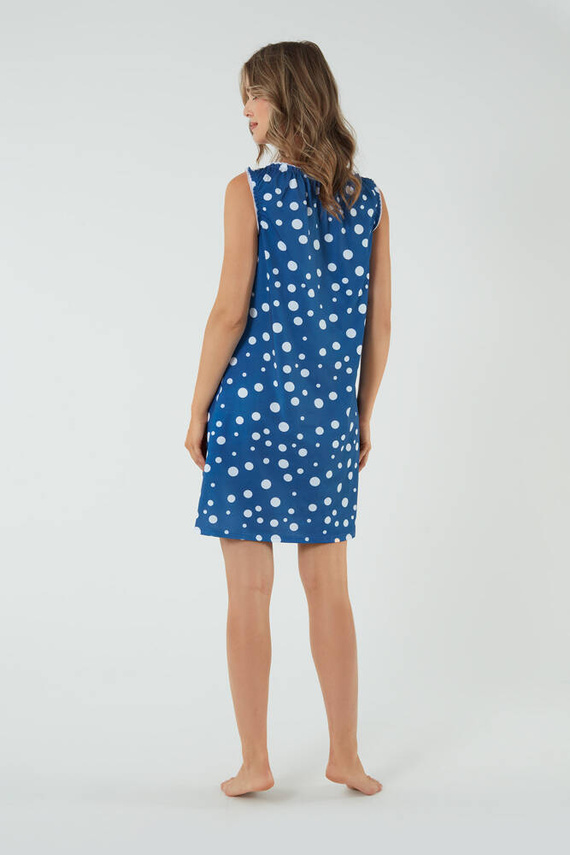 Raba Nachthemd und Stillkleid, breiter Träger Italian Fashion - Blaudruck