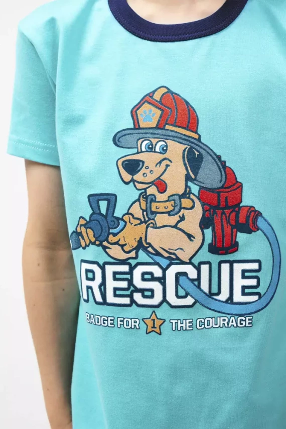 Remek Jungen Schlafanzug kurzarm, Hose Italian Fashion - türkis